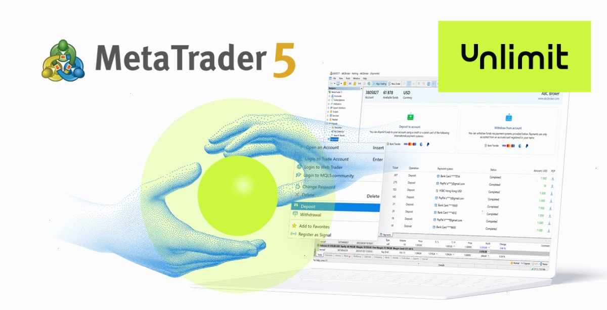 MT5官网_metatrader5官网_行情报价资讯与看盘参考数据入口：MetaTrader 5内置支付功能添加新提供商 - Unlimit（封面配图）